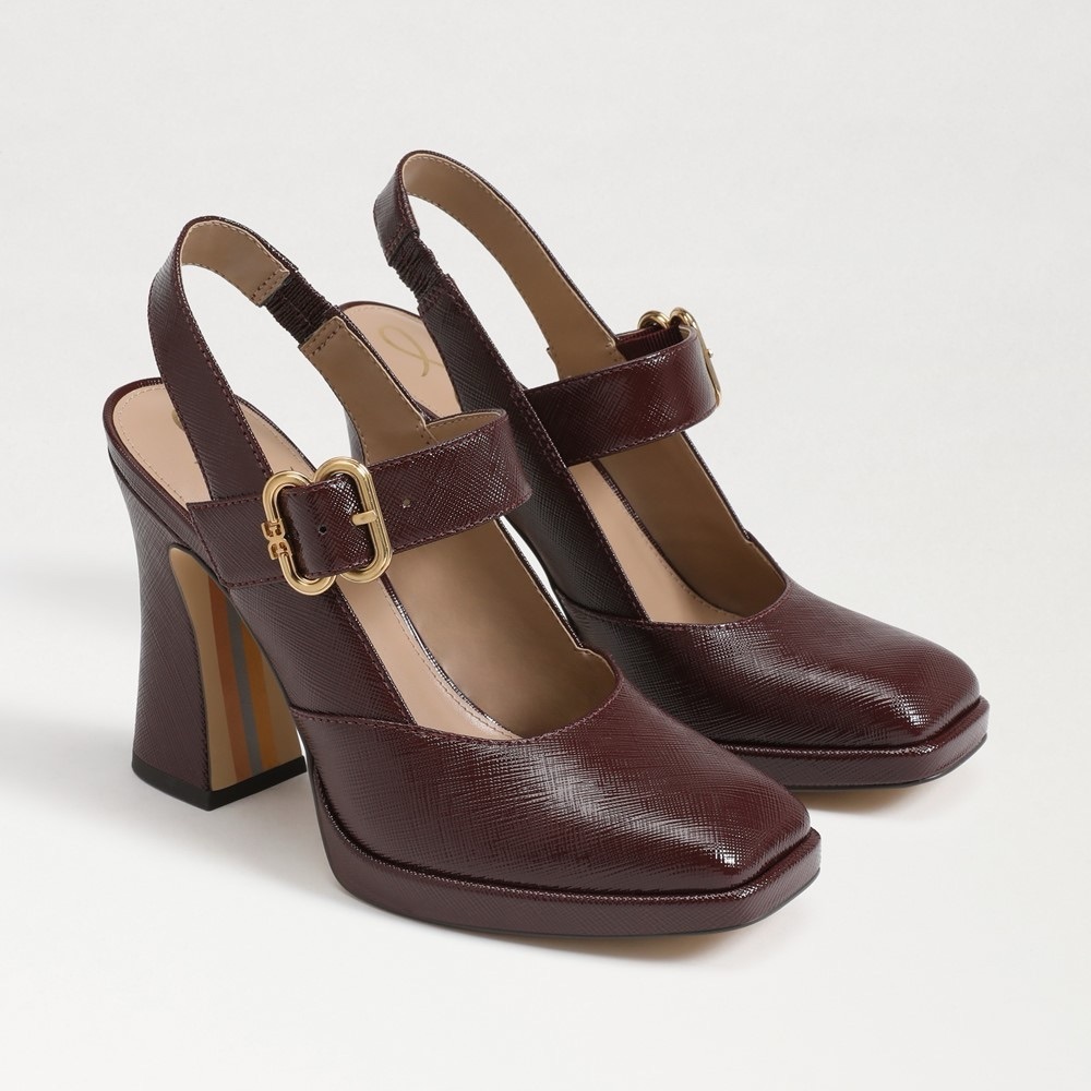 Sam Edelman Jildie Slingback Heels - Burgundy